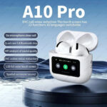 ⁦سماعات أذن لاسلكية A10 Pro ANC Bluetooth 5.3 مزودة بتقنية الغاء الضوضاء مقاومة للماء ومناسبة للرياضة والألعاب بشاشة تعمل باللمس لسهولة التحكم⁩ - الصورة ⁦2⁩